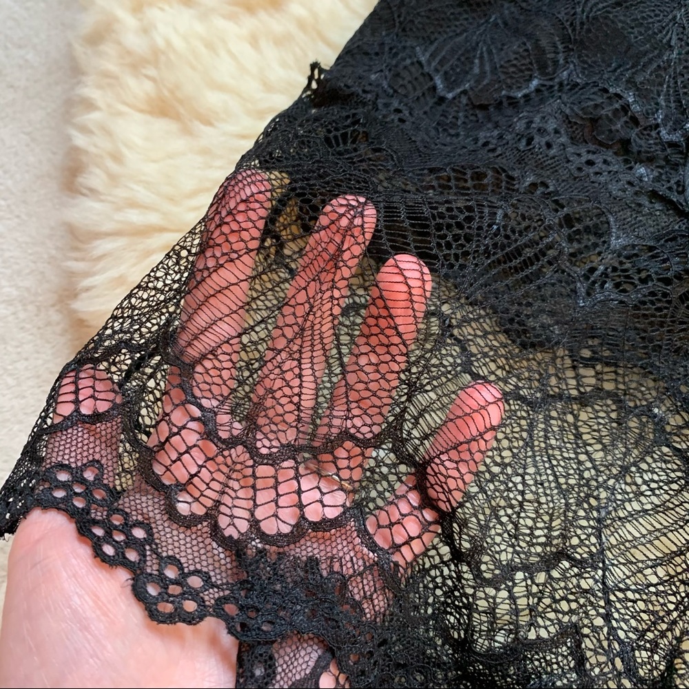 NWT Floral Lace Up Sexy Bodysuit Lingerie Stretch Eyelash - Picture 6 of 11
